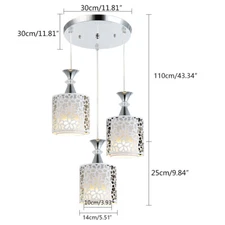Modern Chandelier 3-Head Ceiling Hanging Light Pendant Lamp Fixture Dining Room