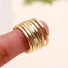 Solid 925 Sterling Rings Handmade Thin Ring 7 Pc Set 14 Carat Gold Plated Ring