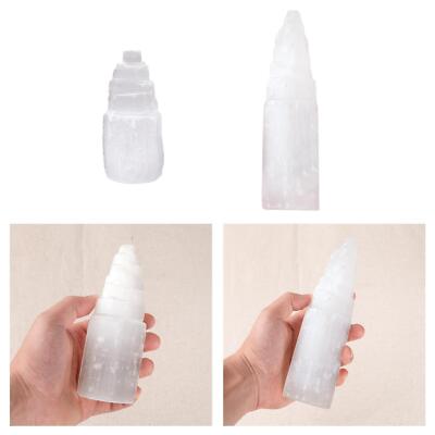 Weißer Selenit Stab Zylinder Kristall Stab rau Mineral Probe Gips