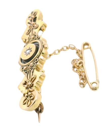 Antique 15ct Yellow Gold Diamond Brooch – Circa 1900 Victorian Elegance - 第 5/14 張圖片