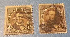 U.S. Postage Stamp 4 Cent Abraham Lincoln (2 stamps)