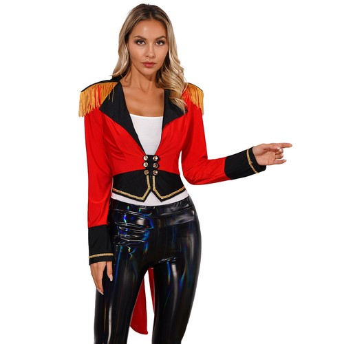 Woman's Sexy Jacket Victorian Steampunk Tailcoat Ringmaster Circus Coat Blazer - Picture 13 of 46