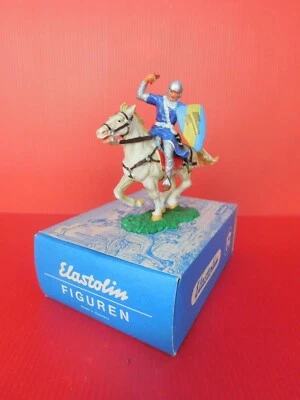 ELASTOLIN / MOYEN AGE TRES BEAU CHEVALIER A CHEVAL - Photo 1/4