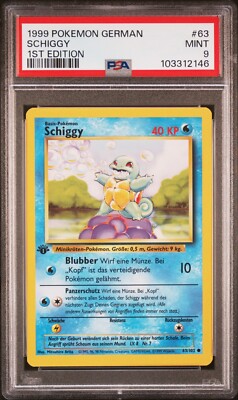 1999 Pokémon GERMAN Base Set 1ST EDITION #63 SCHIGGY   PSA 9 MINT SQUIRTLE GER