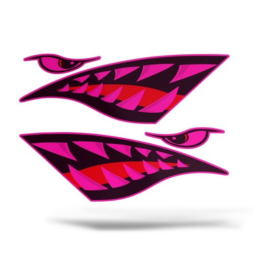 x2 Adesivi SQUALO Sticker Barca Nave Motoscafo Camper 4x4 Surf Marina Auto Moto - Foto 14 di 14