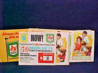 S&H Green Stamps Rare Bonus Gifts Card + 4 Different Styles of Full Saver Books