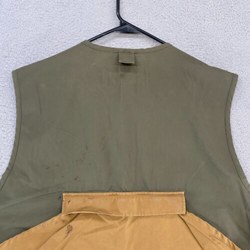 Cabelas Hunting Vest Mens XL Shooting Game Pockets Canvas Green Tan - Picture 8 of 13