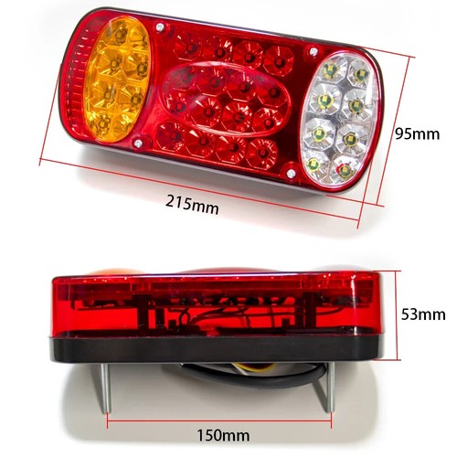 2x 12V LED Truck Trailer Tail Light Rear Stop Brake Light Lamp Indicator Caravan - Picture 5 of 15