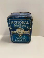 Vtg. General Electric Ntl. Mazda Auto Lamps Tin Empty Made USA Carry Spare Lamps