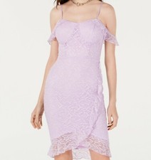 Material Girl Juniors' Ruffled Lace Bodycon Dress S
