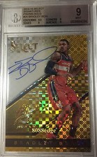 2014-15 SELECT SIGNATURES PRIZMS GOLD AUTO: BRADLEY BEAL #10/10 AUTOGRAPH BGS 9