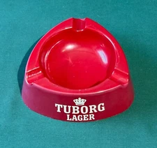 Tuborg Ashtray Lager Beer Pub Table Desk Red Melamine 1960's Vtg Adv Webel Italy