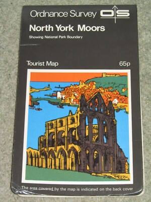 Betriebssystem Ordnance Survey 1'' Touristenkarte - North York Moors - 1972 Ausgabe