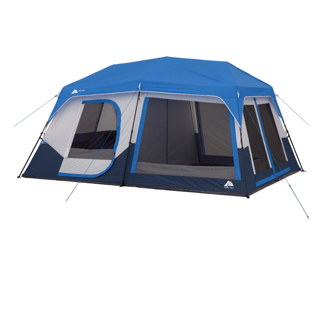 Ozark Trail 10-Person Instant Cabin Tent with LED Lighted Poles - Blue