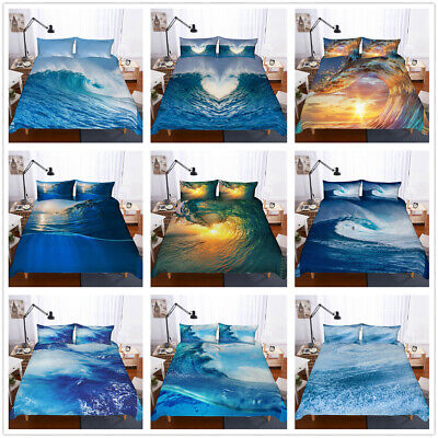 3d Surf Sea Wave Ocean Duvet Cover Bedding Set Quilt Comforter