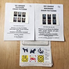 Lot of 18 Lawn Chair Macrame Patterns Animals Birds Eagle Fish Vintage Retro