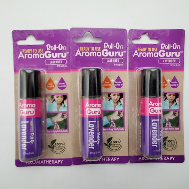3 Pack Aroma Guru Roll on Lavender 100 Pure essential oil AROMAGURU eBay