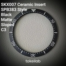 Bezel Insert SKX007 Ceramic C3 (SPB383 style) / Sloped / Black Matte - SEIKO MOD