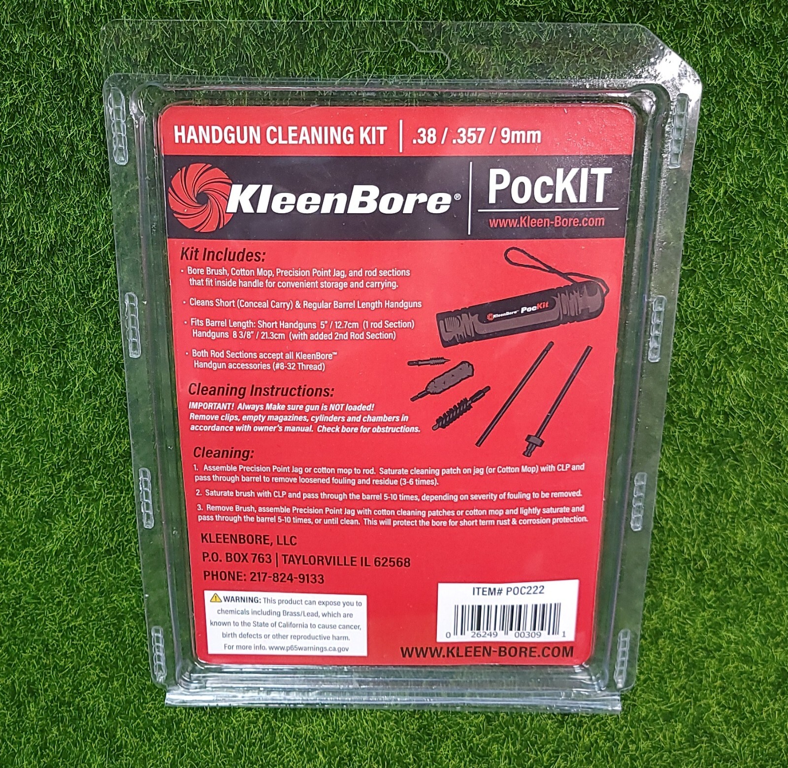 KleenBore Kit Pulizia Fucile 9mm/35 Cal - Set Manutenzione Armi Con Asta Acciaio 30'' - Foto 4