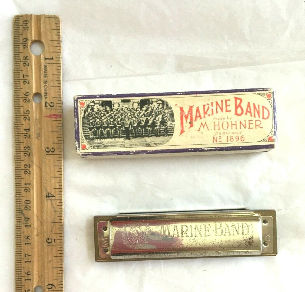 M. Hohner Marine Band Vintage Harmonica 1896 Key G Original W