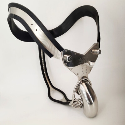 EMCC Male Stainless Steel Chastity Belt Panties Device Single Double Cable Cage