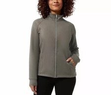 32 Degrees Heat Active Jacket Mock Neck Castor Grey Full-Zip Women's XL