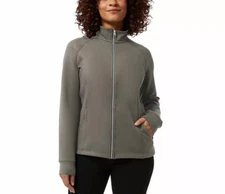 32 Degrees Heat Active Jacket Mock Neck Castor Grey Full-Zip Women's Medium