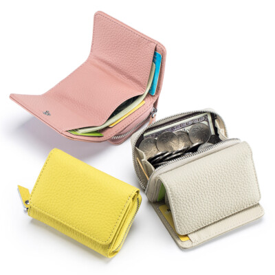 Women's Rfid Blocking Small Pocket Cow Leather Card Holder Wallet