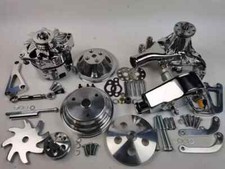 Small Block Chevy 350 400 V Belt Kit Alternator Power Steering Long Water Pump