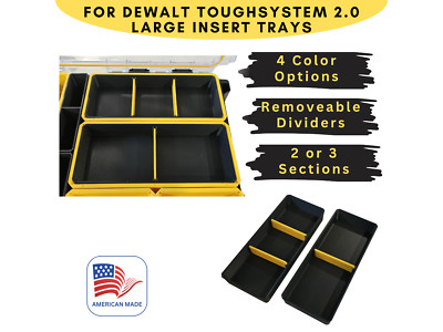 For DEWALT ToughSystem 2.0 DWST08040 - LARGE Tray Bin Insert W/Removable Divider