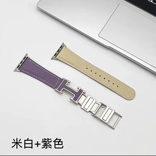 Pasuje do Apple iWatch 10 9 8 7 6 Pasek do zegarka Pasek H Składana klamra Skóra - Zdjęcie 24 z 32