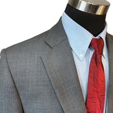 42L Claiborne Mens Suit Jacket Sport Coat Blazer Gray 2 Button Double Vented