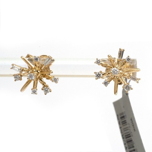DAVID YURMAN New Petite Supernova 18K Yellow Gold & Diamond Stud Earrings - Picture 2 of 11