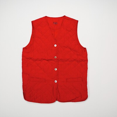 ALLISON WINGATE Damen Weste Gr. S Rot Outdoor Steppweste 100% SEIDE Fronttaschen
