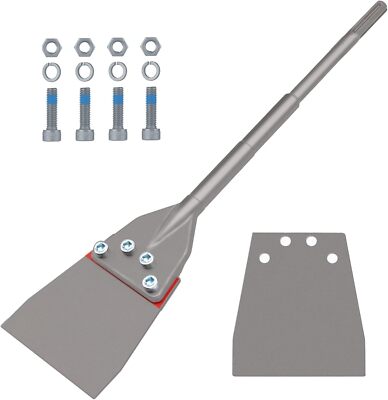 TOOVEM 24.5'' SDS Max Floor Scraper 6  Wide Tile Removal Bit and Heavy Duty Blade