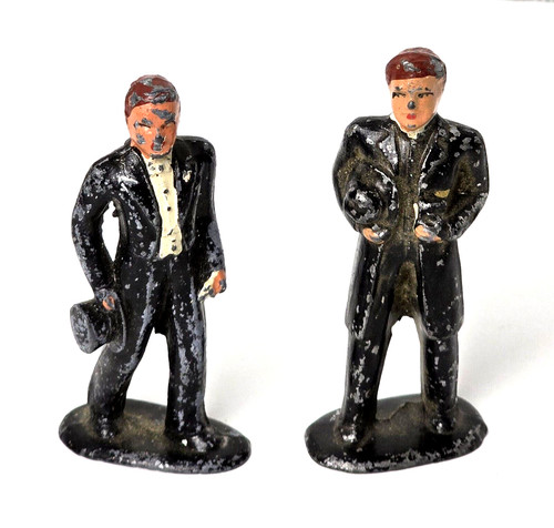 Vintage Barclay Lead Figures Groom & Minister 3" Tall