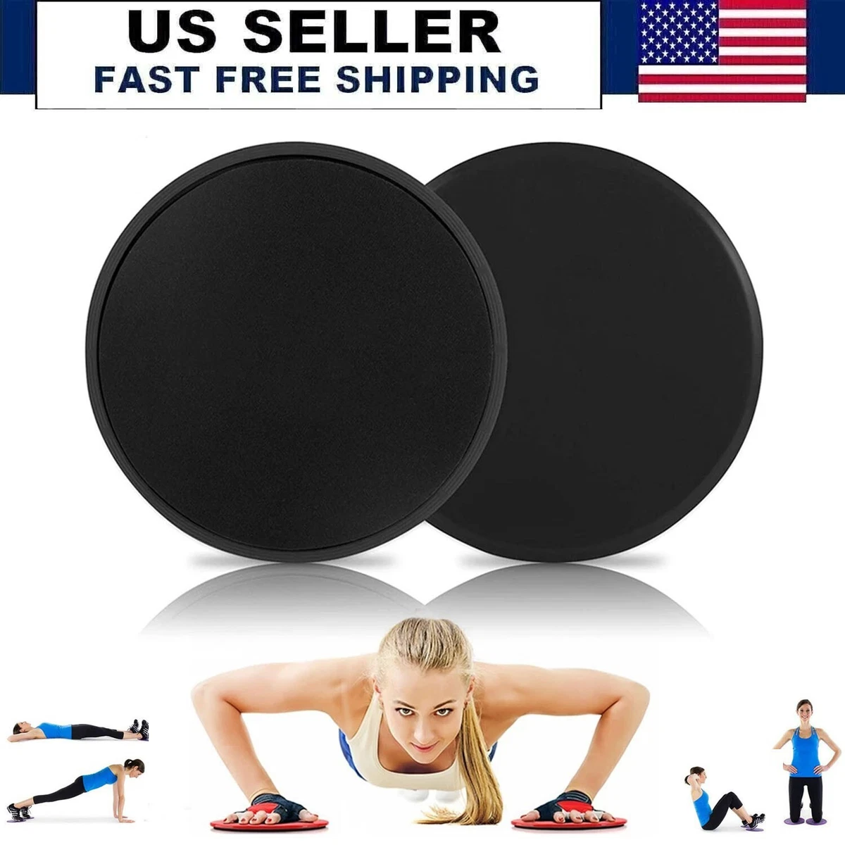 2PCS Gym Training Fitness Exercise Glider Slide Discs Core Slider