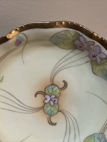 Prussia Vintage Hand Painted Gold Ruffled Rim 5.25” Bowl - Picture 4 of 14