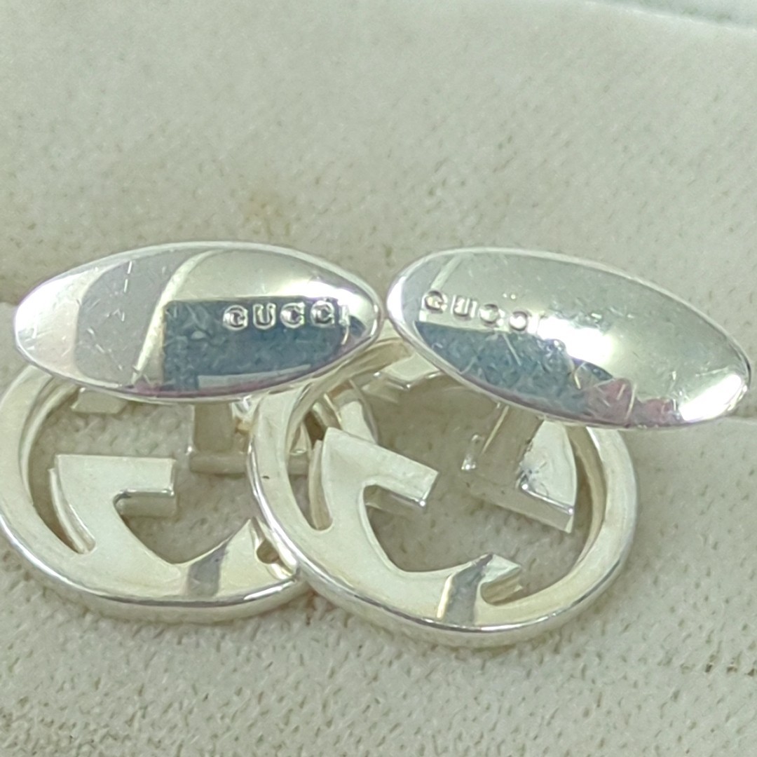 GUCCI Interlocking Cufflinks Sterling Silver 925 … - image 14