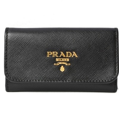 Prada 6-ring key case, holder, 1PG222, SAFFIANO METAL embossed lea... GZl1epuf