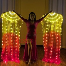 LED Light-Up Stage Dance Fan Glowing Veil Prop Stage Performance Parties Gift