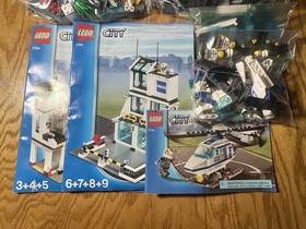 Lego City: Police Headquarters (7744) Incomplete Set + Police helicopter (7741)