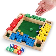 4-Player 10 Number Shut The Box Dice Game. Family Party Porch Pub Bar Board Game
