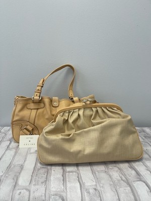 Celine Unique Vintage 2-in-1 Bag in Beige Calfskin Leather - Preowned