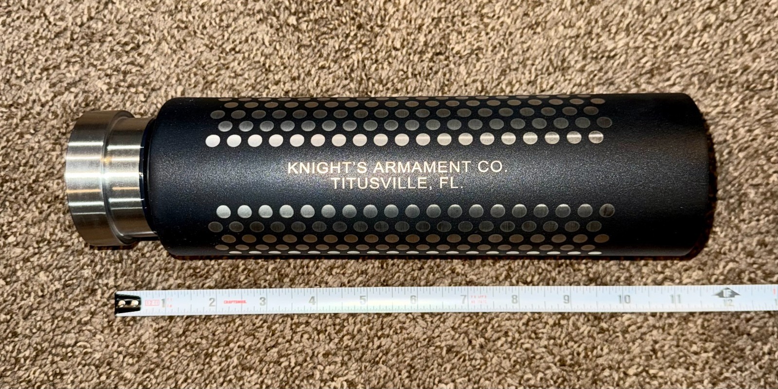 KNIGHTS ARMAMENT COMPANY KAC QDSS NT4 SUPPRESSOR SHAPED WATER BOTTLE 24 OZ METAL