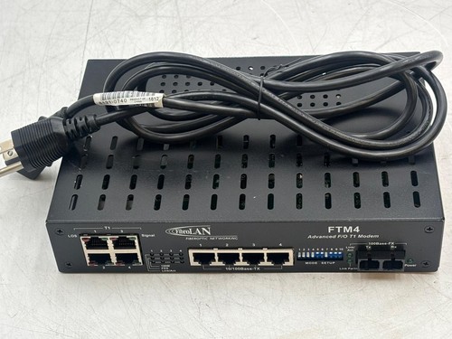 FibroLAN FTM4 Advanced F/O Fiberoptic T1 Modem 4 Ports 10/100TX / 4 T1 Ports