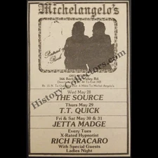 1980 Michelangelo’s Print Ad NJ T.T. Quick Rich Fracaro The Source Jetta Madge