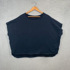 Frank Eileen Black Original Capelet Triple Fleece Cropped Sweatshirt O/S 208
