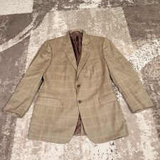 Brooks Brothers Blazer Mens 42R Brown Windowpane Plaid Wool 346 Sport Coat