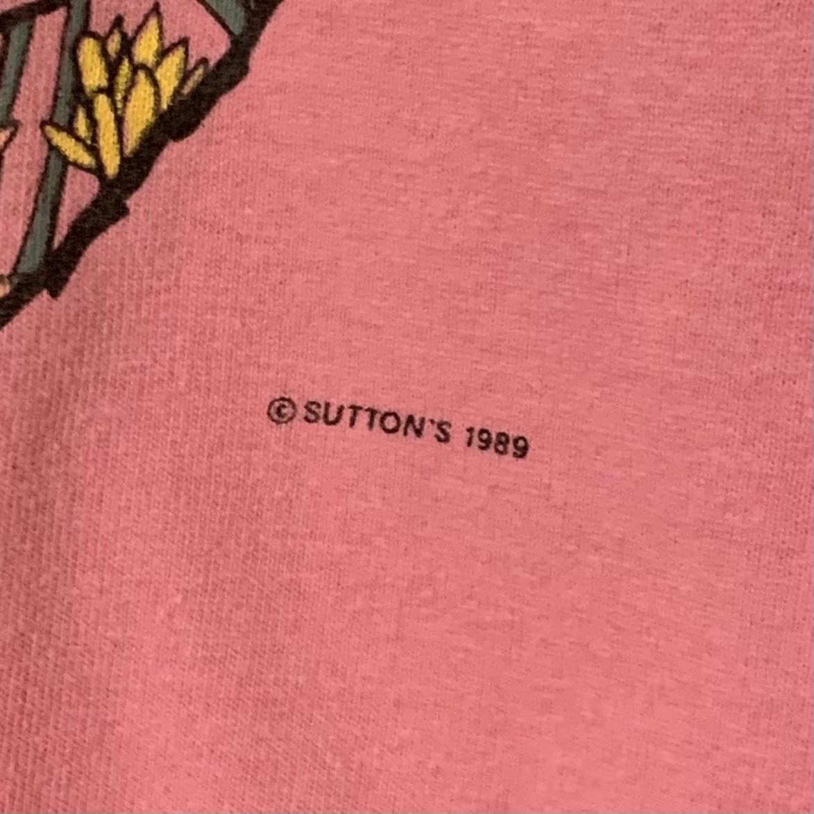 Vtg 1989 Single Stitch Tourist Women’s Shirt L Pink Yellowstone Floral Fox